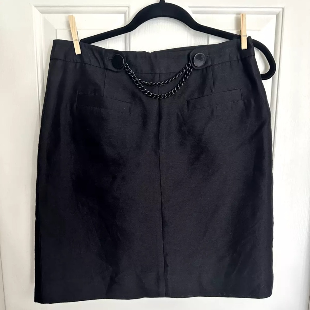Kate Spade Size 8 Chain Accent Black Skirt